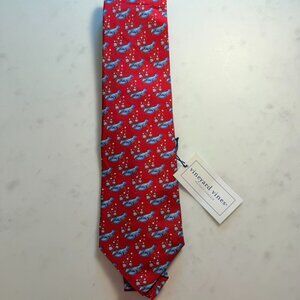 New Vineyard Vines Red Tie with Blue Lobsters